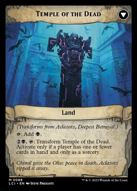 Aclazotz, Deepest Betrayal // Temple of the Dead – Rückseite