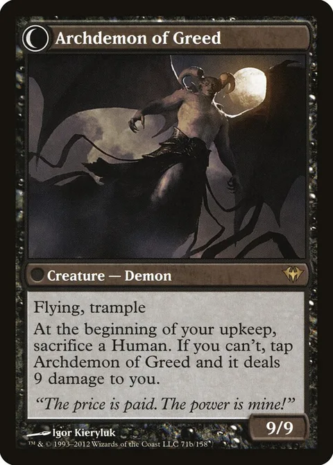 Ravenous Demon / Archdemon of Greed – Rückseite