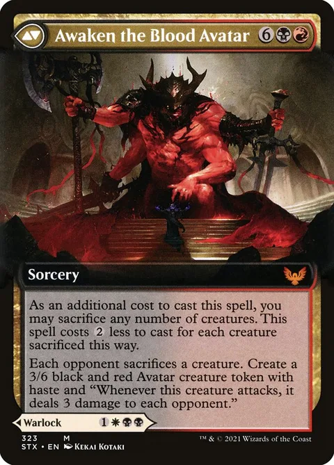 Extus, Oriq Overlord // Awaken the Blood Avatar – Rückseite
