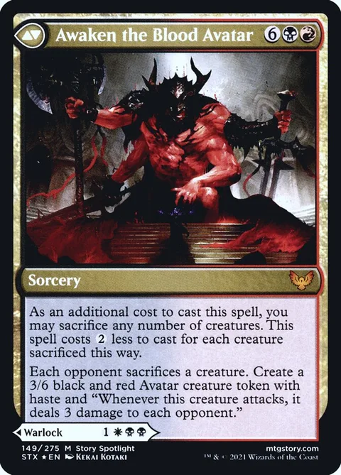 Extus, Oriq Overlord // Awaken the Blood Avatar – Rückseite
