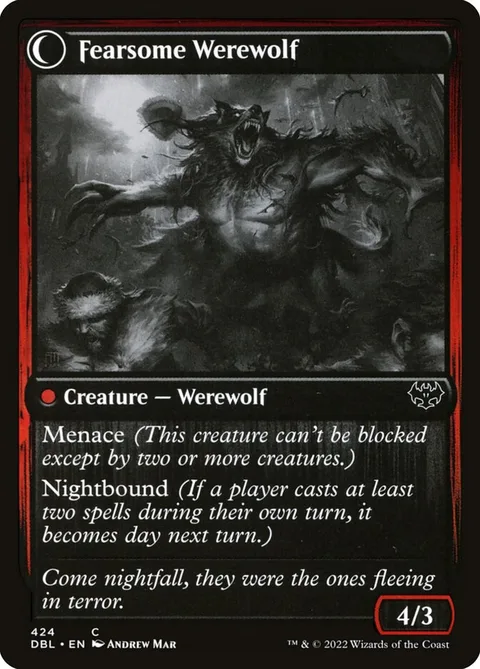 Fearful Villager // Fearsome Werewolf – Rückseite