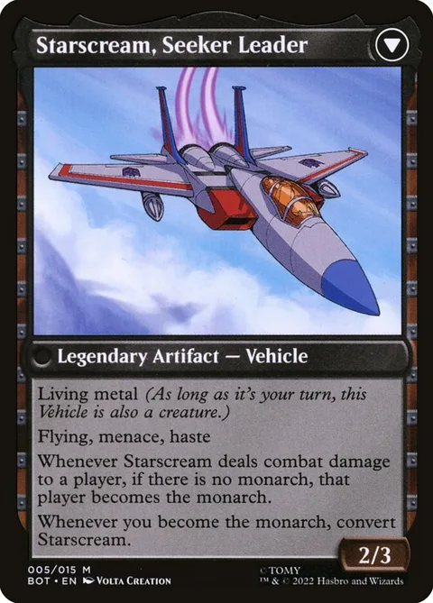 Starscream, Power Hungry // Starscream, Seeker Leader – Rückseite