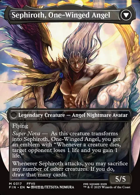 Sephiroth, Fabled SOLDIER // Sephiroth, One-Winged Angel – Rückseite