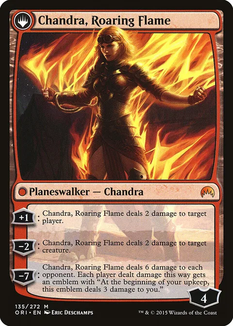 Chandra, Fire of Kaladesh // Chandra, Roaring Flame – Rückseite