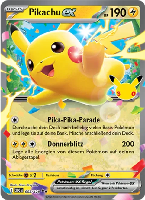 Pikachu ex [Pika-Pika Parade | Thunderbolt]