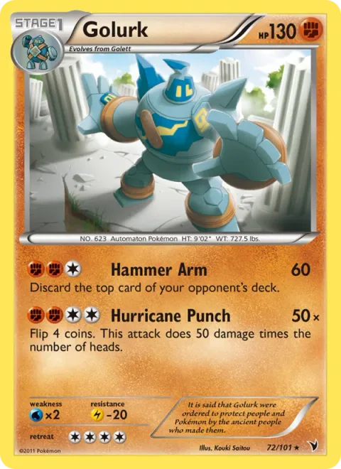 Golurk [Hammer Arm | Hurricane Punch]