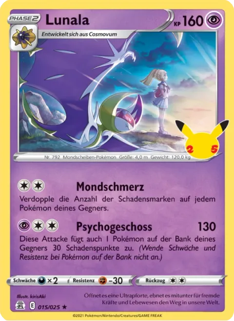 Lunala [Lunar Pain | Psychic Shot]