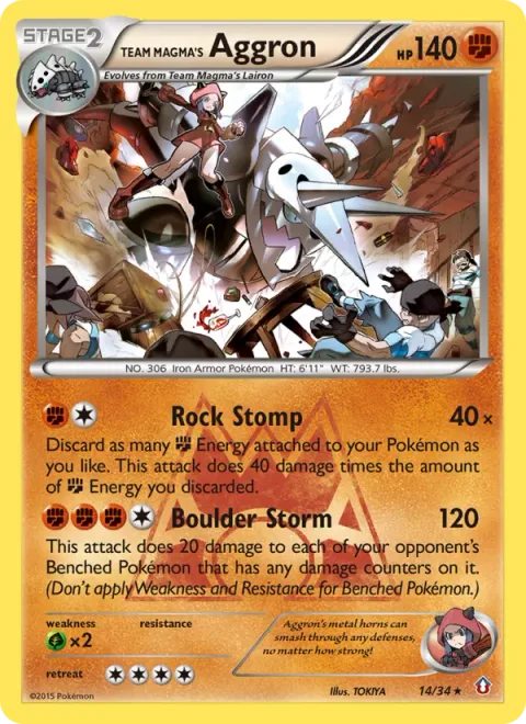 Team Magma's Aggron [Rock Stomp | Boulder Storm]