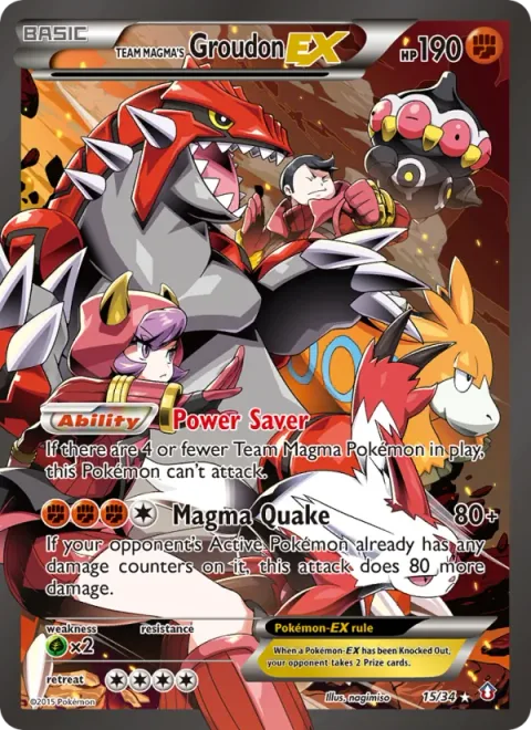 Team Magma's Groudon EX [Power Saver | Magma Quake]