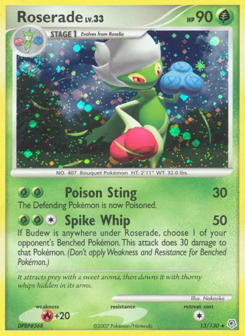 Roserade Lv.33 [Poison Sting | Spike Whip]