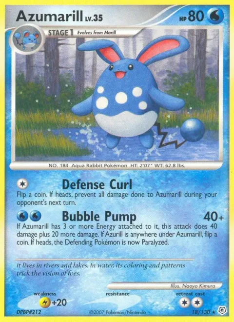Azumarill Lv.35 [Defense Curl | Bubble Pump]