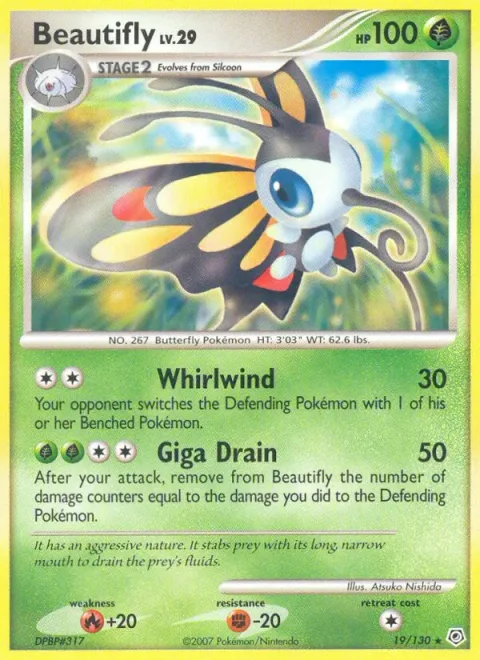 Beautifly Lv.29 [Whirlwind | Giga Drain]