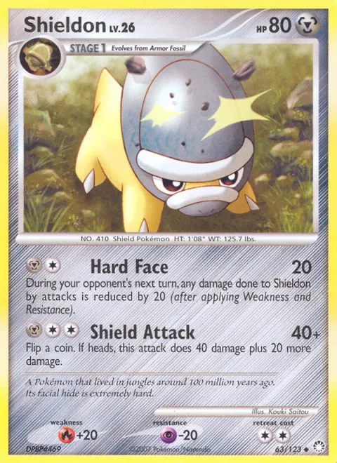 Shieldon Lv.26 [Hard Face | Shield Attack]