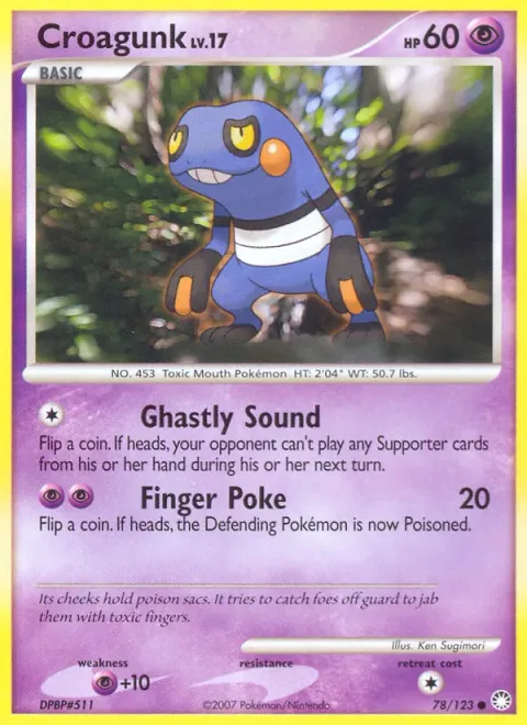 Croagunk Lv.17 [Ghastly Sound | Finger Poke]