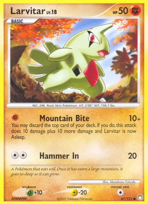 Larvitar Lv.18 [Mountain Bite | Hammer In]