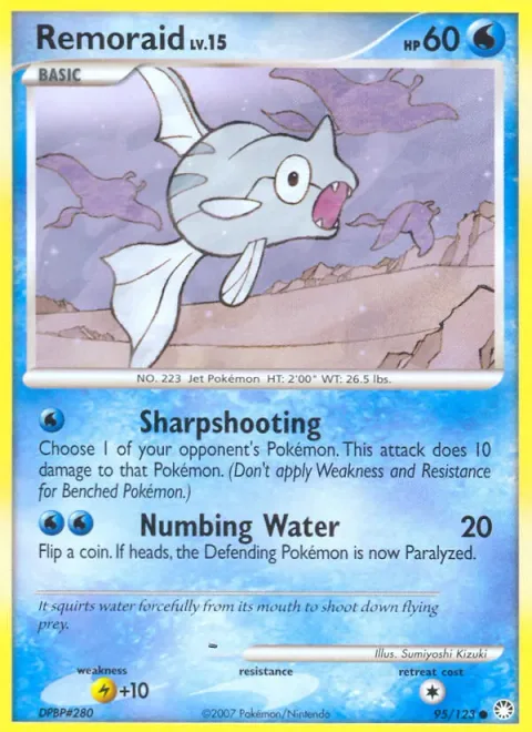 Remoraid Lv.15 [Sharpshooting | Numbing Water]