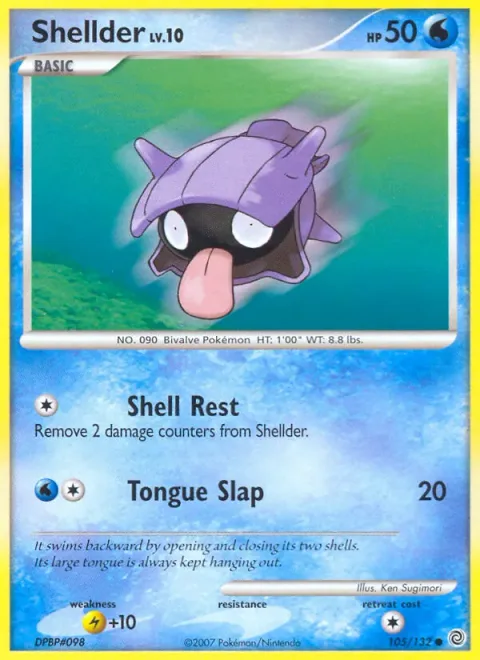 Shellder Lv.10 [Shell Rest | Tongue Slap]