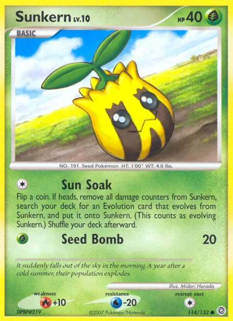 Sunkern Lv.10 [Sun Soak | Seed Bomb]