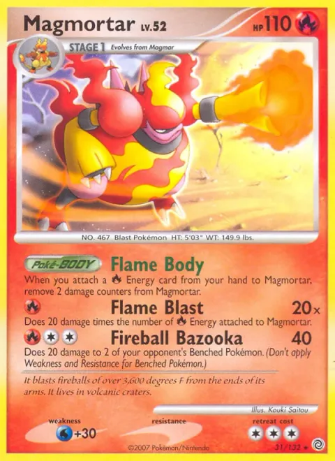 Magmortar Lv.52 [Flame Body | Flame Blast | Fireball Bazooka]