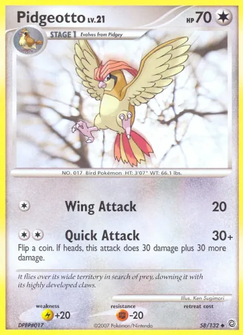 Pidgeotto Lv.21 [Wing Attack | Quick Attack]