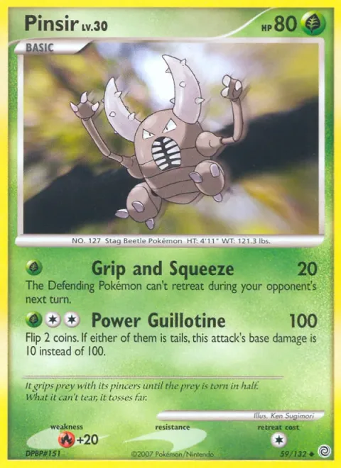 Pinsir Lv.30 [Grip and Squeeze | Power Guillotine]