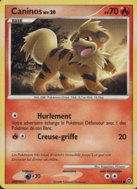 Growlithe Lv.20 [Roar | Dig Claws]
