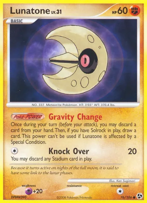 Lunatone Lv.31 [Gravity Change | Knock Over]