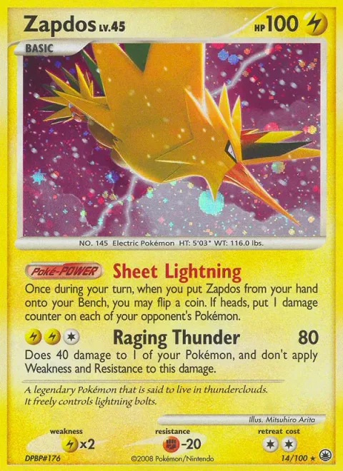 Zapdos Lv.45 [Sheet Lightning | Raging Thunder]