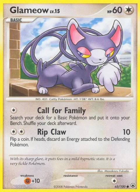 Glameow Lv.15 [Call for Family | Rip Claw]