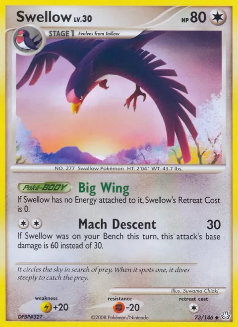 Swellow Lv.30 [Big Wing | Mach Descent]