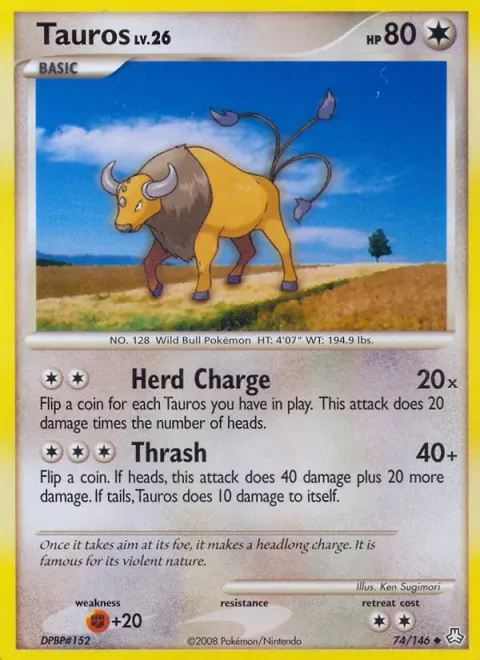 Tauros Lv.26 [Head Charge | Thrash]