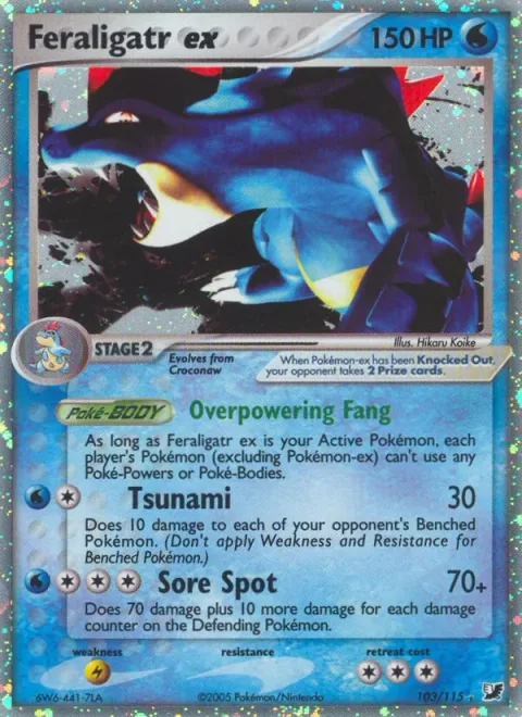 Feraligatr ex [Overpowering Fang | Tsunami | Sore Spot]