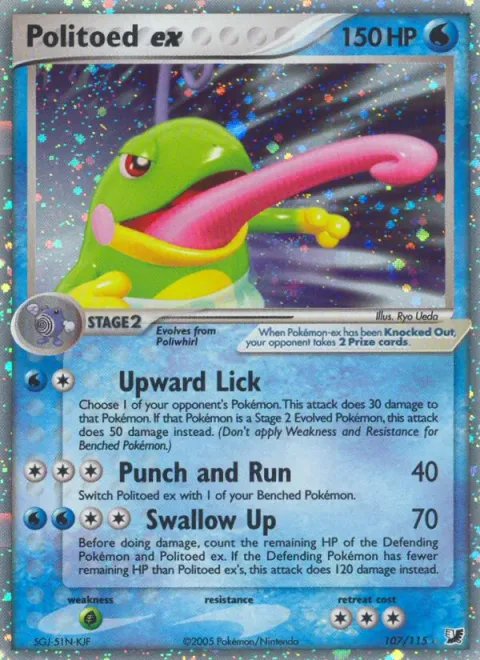Politoed ex [Upward Lick | Punch and Run | Swallow Up]