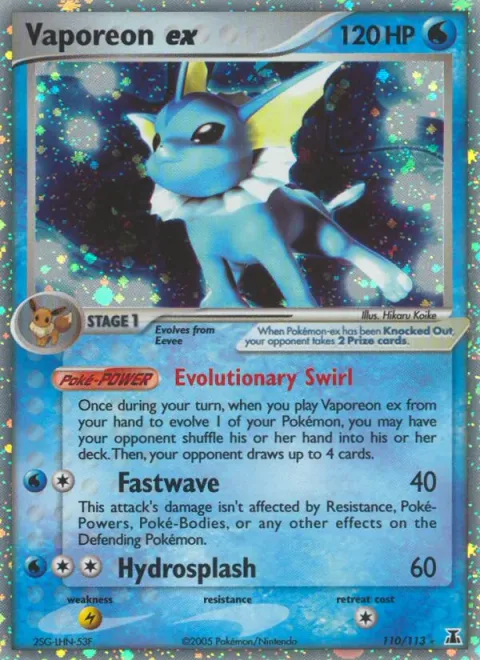 Vaporeon ex [Evolutionary Swirl | Fastwave | Hydrosplash]