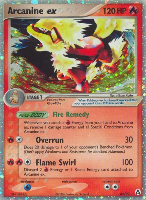 Arcanine ex [Fire Remedy | Overrun | Flame Swirl]