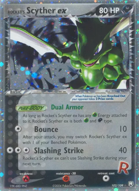 Rocket's Scyther ex [Dual Armor | Bounce | Slashing Strike]