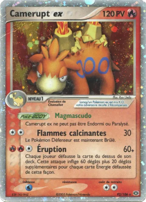 Camerupt ex [Magma Armor | Searing Flame | Eruption]