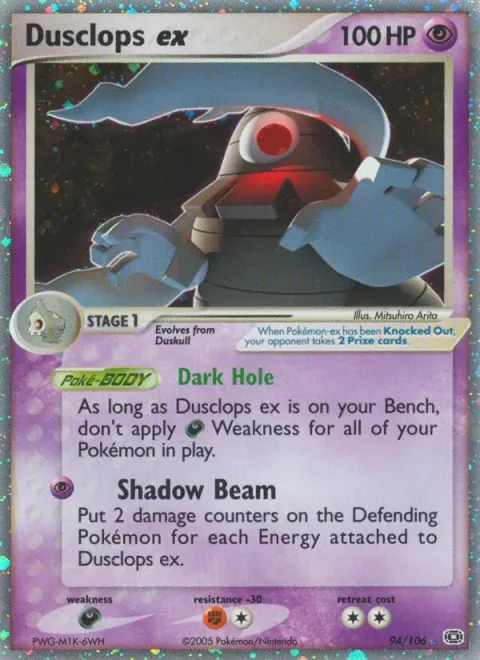 Dusclops ex [Dark Hole | Shadow Beam]