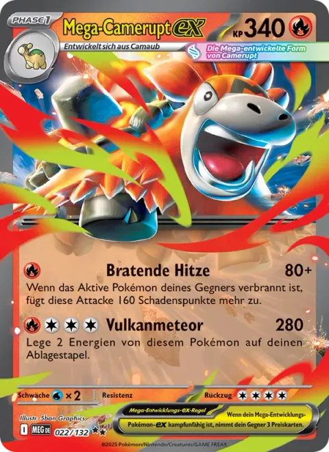 Mega Camerupt ex [Roasting Heat | Volcano Meteor]