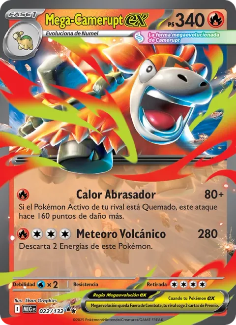Mega Camerupt ex [Roasting Heat | Volcano Meteor]