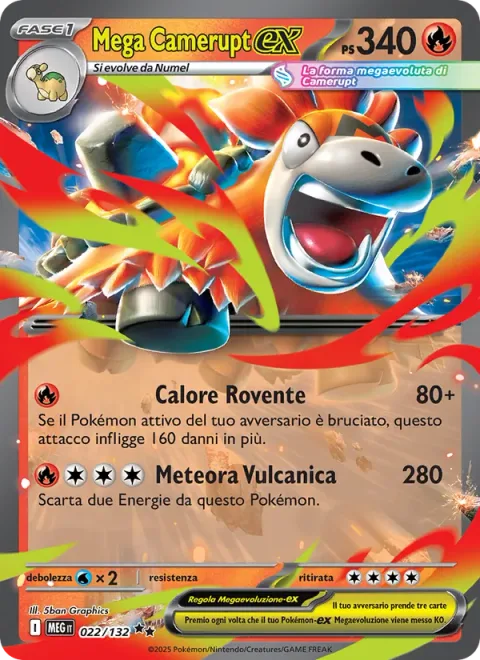 Mega Camerupt ex [Roasting Heat | Volcano Meteor]