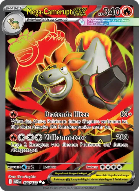 Mega Camerupt ex [Roasting Heat | Volcano Meteor]