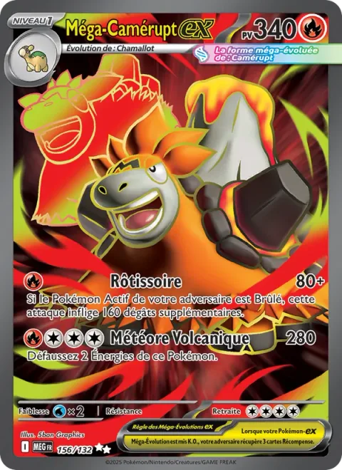 Mega Camerupt ex [Roasting Heat | Volcano Meteor]
