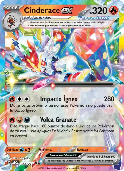 Cinderace ex [Flare Strike | Garnet Volley]