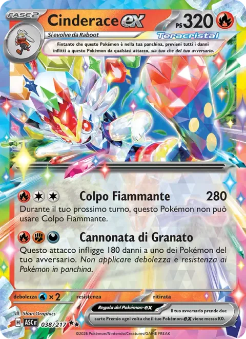 Cinderace ex [Flare Strike | Garnet Volley]