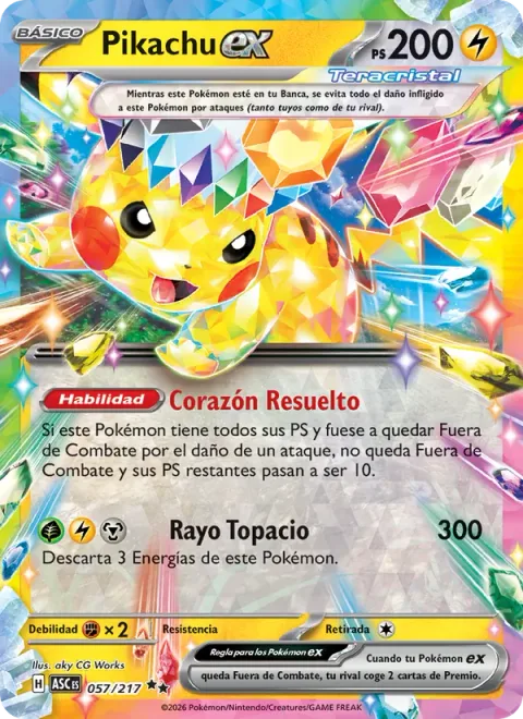 Pikachu ex [Resolute Heart | Topaz Bolt]