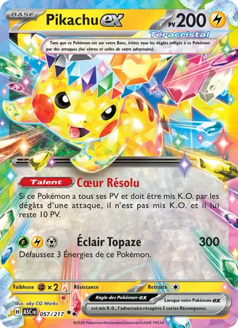 Pikachu ex [Resolute Heart | Topaz Bolt]