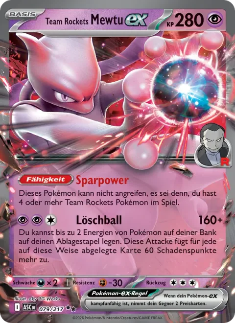 Team Rocket's Mewtwo ex [Power Saver | Erasure Ball]