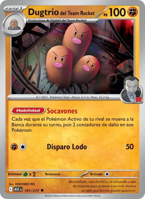 Team Rocket's Dugtrio [Holes | Mud Shot]