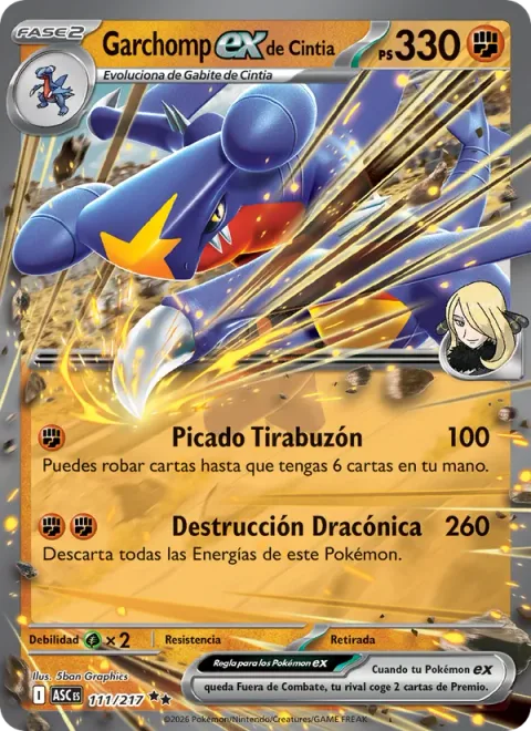 Cynthia's Garchomp ex [Corkscrew Dive | Draconic Buster]